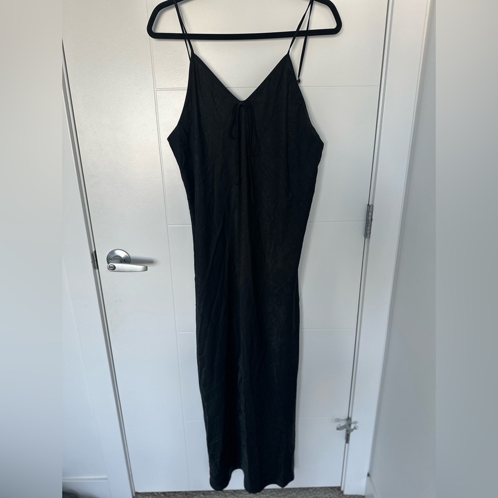 Vintage Diamond Tea Elegant Black Slip Dress / Nightgown